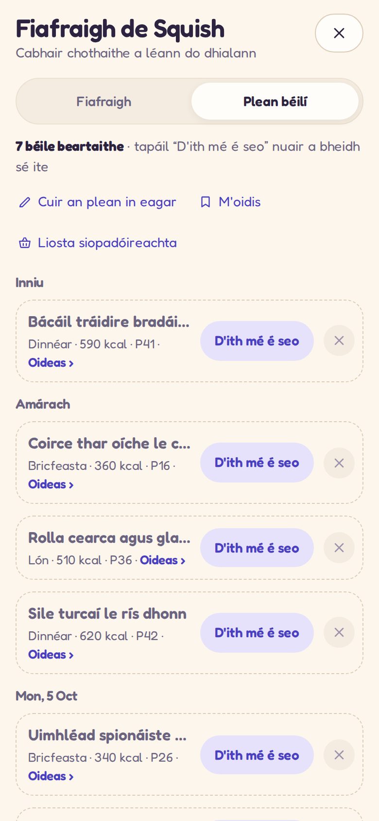 Fiafraigh de Squish: seachtain de bhéilí atá beartaithe ag Squish