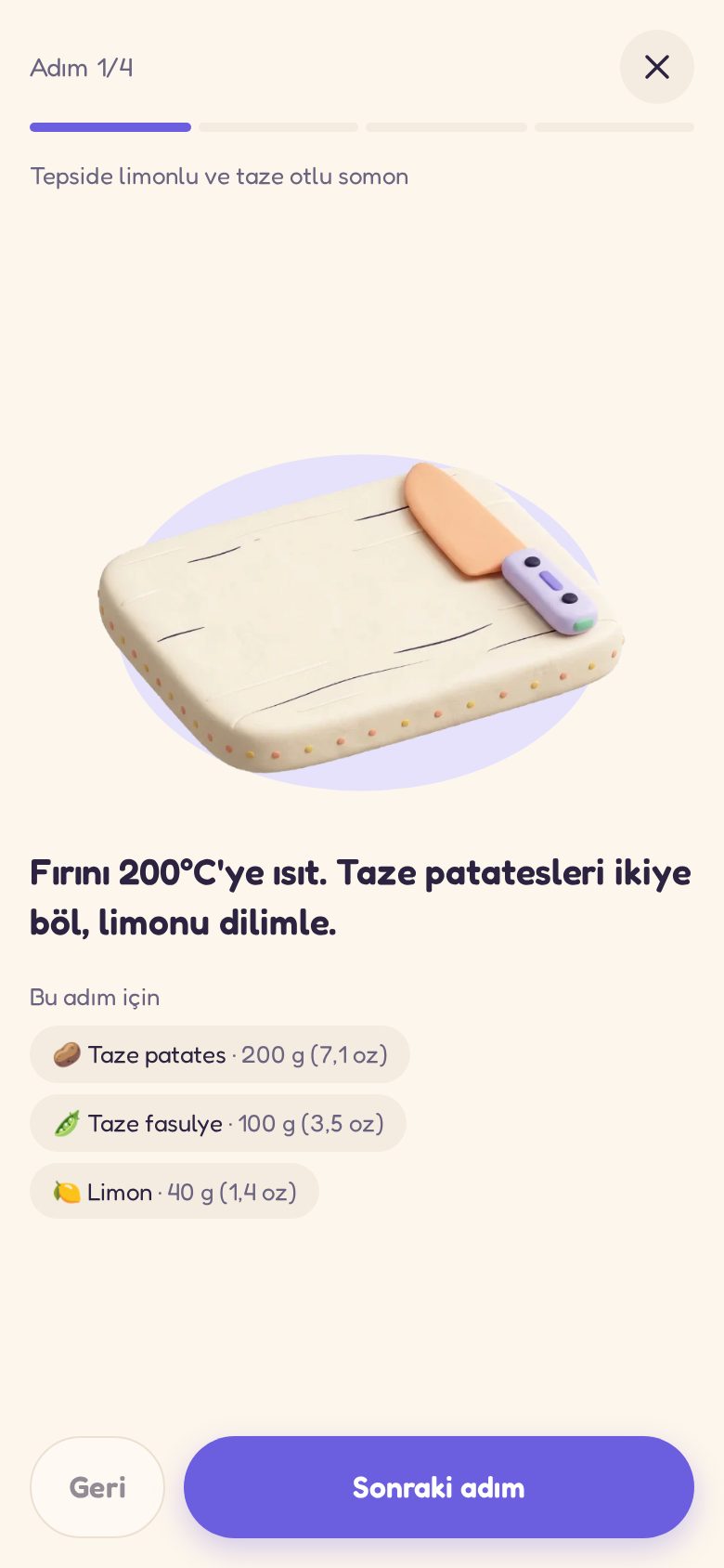 Her adım için bir fotoğrafla, adım adım pişirme