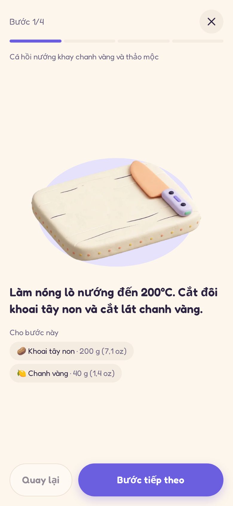 Nấu nướng từng bước, có kèm hình ảnh cho từng bước